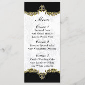 Zwart Goud Bruiloft Menu (Voorkant)