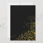 Zwart & Goud Bruiloft repetitie diner uitnodiging (Achterkant)