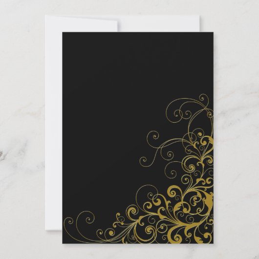 Zwart & Goud Bruiloft repetitie diner uitnodiging (Achterkant)