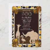 Zwart Goud Bruin Dierentuin Dieren Safari Print Fe Kaart (Voorkant)