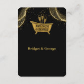 Zwart Goud Brunch & Bubble Wedding Informatiekaartje (Achterkant)