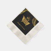 Zwart Goud Brunch & Bubble Wedding Servet (Hoek)