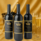 Zwart Goud Brunch & Bubble Wedding Wijn Etiket