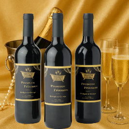 Zwart Goud Brunch & Bubble Wedding Wijn Etiket