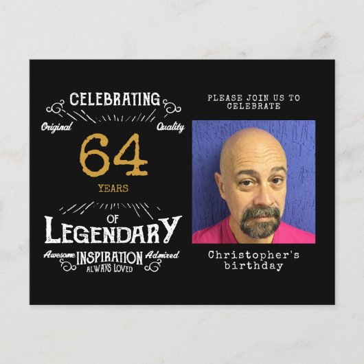 Zwart Goud Budget Alle Leeftijd Verjaardag Uitnodi Flyer (Voorkant)