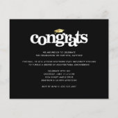 Zwart goud budget foto vet afstuderen uitnodiging (Achterkant)