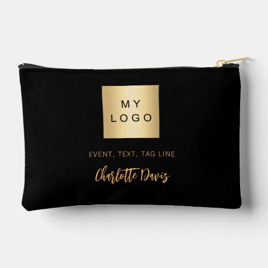 Zwart goud Business logo naam handtekening Etui (Achterkant)