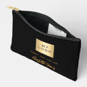 Zwart goud Business logo naam handtekening Etui (Open)