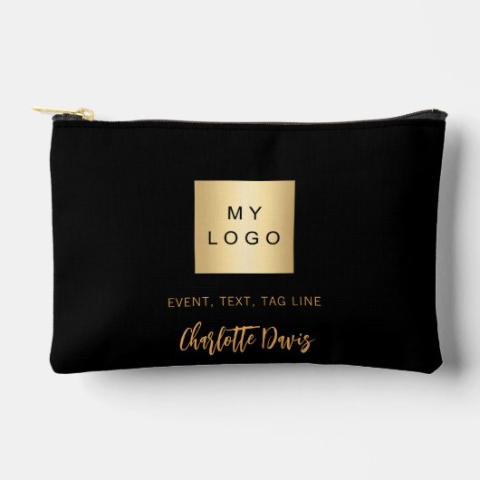 Zwart goud Business logo naam handtekening Etui (Voorkant)