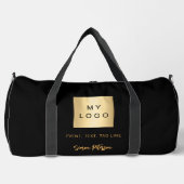 Zwart goud Business logo naam handtekening Plunjezak (Voorkant)