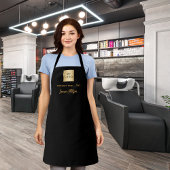 Zwart goud Business logo naam handtekening Schort