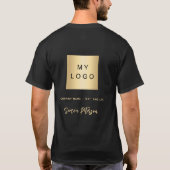 Zwart goud Business logo naam handtekening T-shirt (Achterkant)