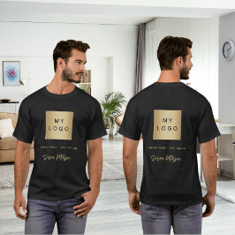 Zwart goud Business logo naam handtekening T-shirt