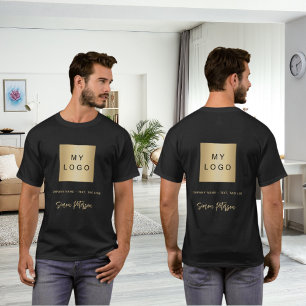 Zwart goud Business logo naam handtekening T-shirt