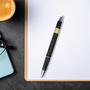 Zwart goud Business logo naam telefoon mail websit Pen