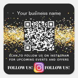 Zwart goud business QR code Instagram Vierkante Sticker
