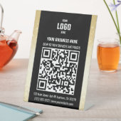Zwart & Goud Business QR Code voetstuk Reclamebord Met Voetstuk (Insitu)