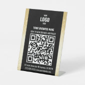 Zwart & Goud Business QR Code voetstuk Reclamebord Met Voetstuk (Voorkant)