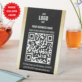 Zwart & Goud Business QR Code voetstuk Reclamebord Met Voetstuk