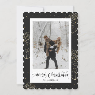 Zwart Goud Cadeau Foto Kerst Kaart