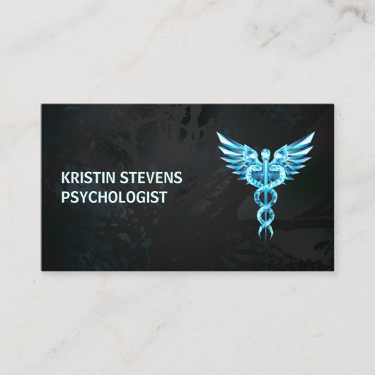 Zwart Goud Caduceus Symbool Medisch Visitekaartje (Voorkant)