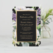 Zwart Goud Calla Lilies Foto Viering van het Leven Kaart (Staand voorkant)