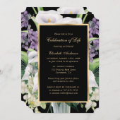 Zwart Goud Calla Lilies Foto Viering van het Leven Kaart (Voorkant / Achterkant)