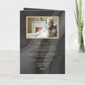Zwart & Goud Calligraphy Herdenkingsprogramma Kaart (Achterkant)