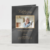 Zwart & Goud Calligraphy Herdenkingsprogramma Kaart (Voorkant)