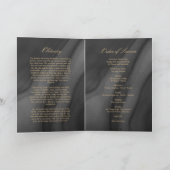 Zwart & Goud Calligraphy Herdenkingsprogramma Kaart (Binnen)