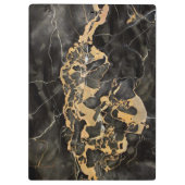 Zwart Goud Carrara Marmer Classic Modern Klembord (Achterkant)