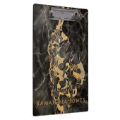 Zwart Goud Carrara Marmer Classic Modern Klembord (Rechts)