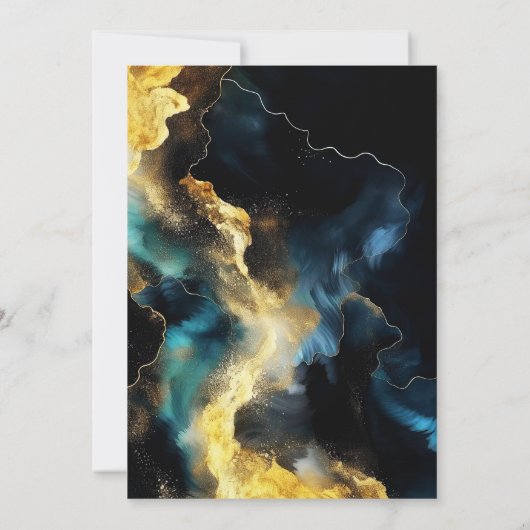 Zwart Goud Celestial Surprise 40e Verjaardagsfeest Kaart (Achterkant)