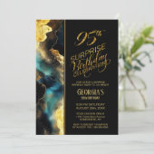 Zwart Goud Celestial Surprise 95e Verjaardagsfeest Kaart (Staand voorkant)