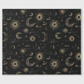 Zwart goud celinaatpapier cadeaupapier (Vlak)