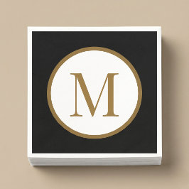 Zwart&Goud Centrum Zegel Monogram Servet