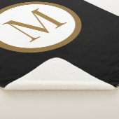 Zwart&Goud Centrum Zegel Monogram Sherpa Deken (3/4)