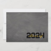 Zwart & Goud Chalkboard Afstuderen Dank u Kaart (Achterkant)