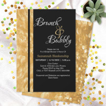 Zwart & Goud Champagne Bubbel Brunch & Bruisend