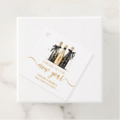 Zwart Goud Champagne Proost Nieuwjaarsfeest Bedankjes Labels (In situ)