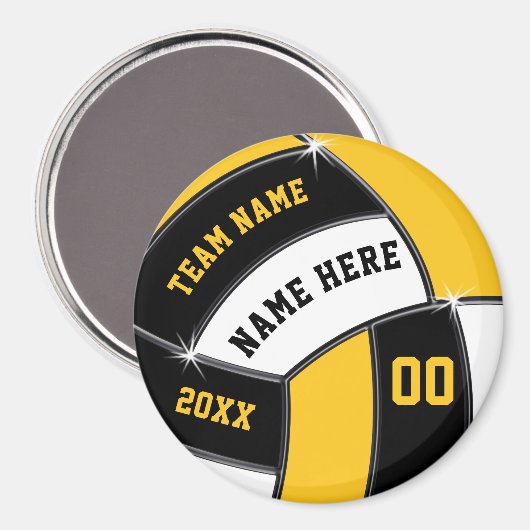 Zwart, goud, Cheap Volleyball Gifts in Bulk, of 1 Magneet (Voorkant / Achterkant)