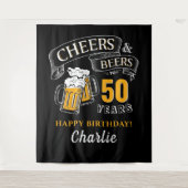 Zwart Goud Cheers En Biertjes Verjaardag Elke Leef Wandkleed (Voorkant)