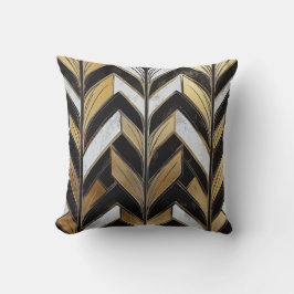 Zwart Goud Chevron Deco Kussen