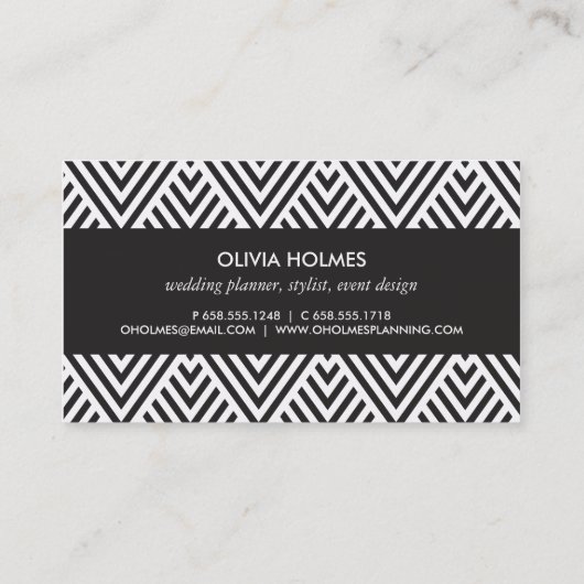 Zwart & Goud Chevron Patroon Visitekaartje (Achterkant)