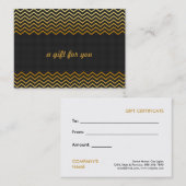 Zwart Goud Chevron Salon en Spa Cadeaubon Kortingskaartje (Voorkant / Achterkant)