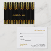 Zwart Goud Chevron Salon en Spa Cadeaubon Kortingskaartje (Voorkant / Achterkant)