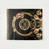 Zwart Goud Chic 50e Verjaardag Party Achtergrond Wandkleed (Voorkant (horizontaal))