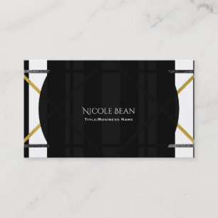 Zwart & Goud Chic Glam Geometrisch Modern Eenvoudi Visitekaartje