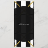 Zwart & Goud Chic Glam Geometrische bruiloft Menu (Achterkant)