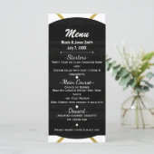 Zwart & Goud Chic Glam Geometrische bruiloft Menu (Staand voorkant)